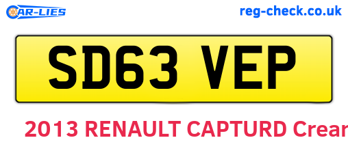 SD63VEP are the vehicle registration plates.