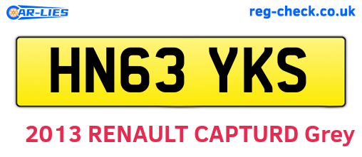 HN63YKS are the vehicle registration plates.