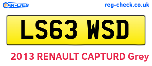 LS63WSD are the vehicle registration plates.