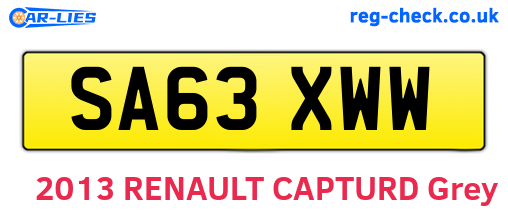 SA63XWW are the vehicle registration plates.