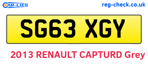SG63XGY are the vehicle registration plates.