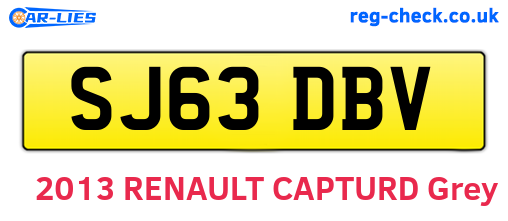 SJ63DBV are the vehicle registration plates.