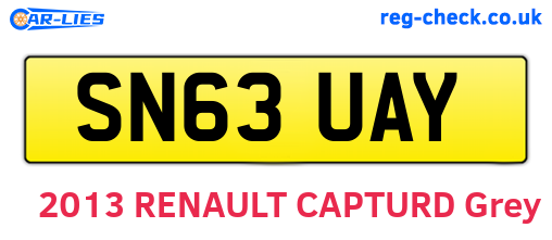 SN63UAY are the vehicle registration plates.