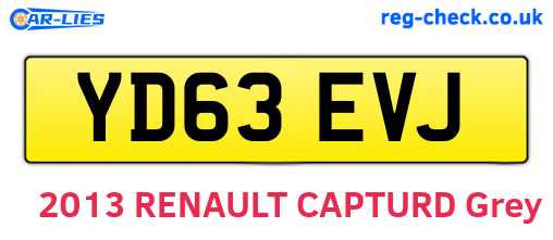 YD63EVJ are the vehicle registration plates.