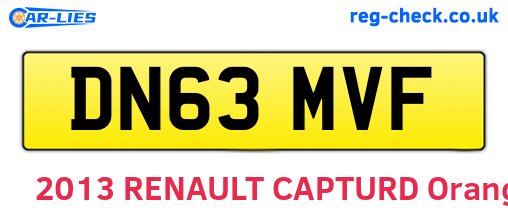 DN63MVF are the vehicle registration plates.