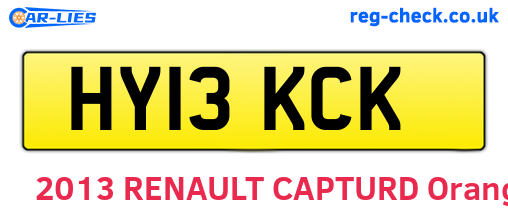 HY13KCK are the vehicle registration plates.