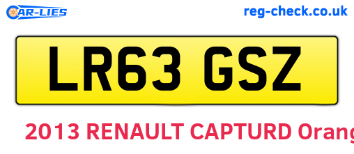 LR63GSZ are the vehicle registration plates.