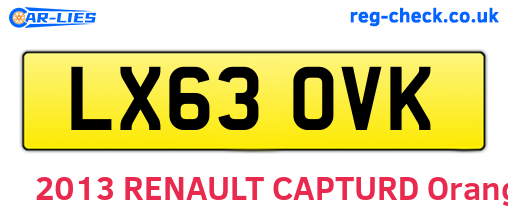LX63OVK are the vehicle registration plates.