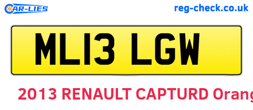 ML13LGW are the vehicle registration plates.