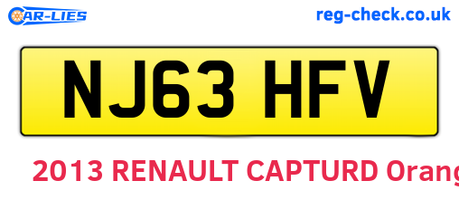 NJ63HFV are the vehicle registration plates.