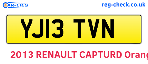 YJ13TVN are the vehicle registration plates.
