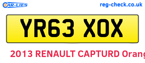 YR63XOX are the vehicle registration plates.