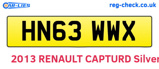 HN63WWX are the vehicle registration plates.