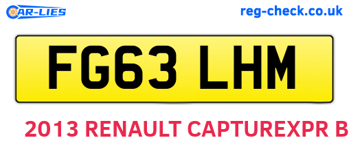 FG63LHM are the vehicle registration plates.