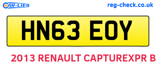 HN63EOY are the vehicle registration plates.