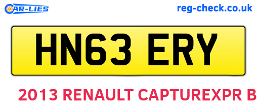HN63ERY are the vehicle registration plates.