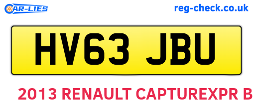 HV63JBU are the vehicle registration plates.