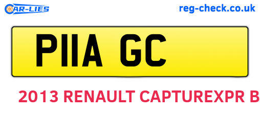P11AGC are the vehicle registration plates.