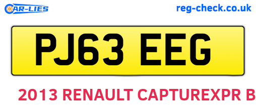 PJ63EEG are the vehicle registration plates.