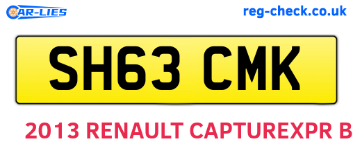 SH63CMK are the vehicle registration plates.