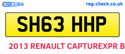 SH63HHP are the vehicle registration plates.