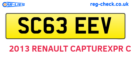 SC63EEV are the vehicle registration plates.
