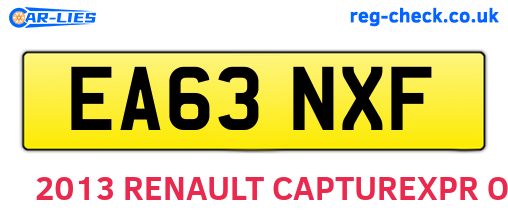EA63NXF are the vehicle registration plates.