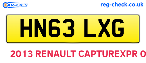 HN63LXG are the vehicle registration plates.