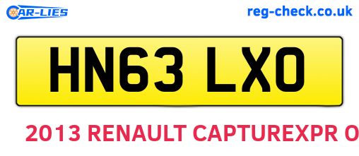 HN63LXO are the vehicle registration plates.