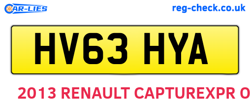 HV63HYA are the vehicle registration plates.