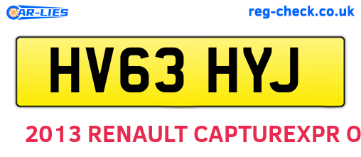 HV63HYJ are the vehicle registration plates.