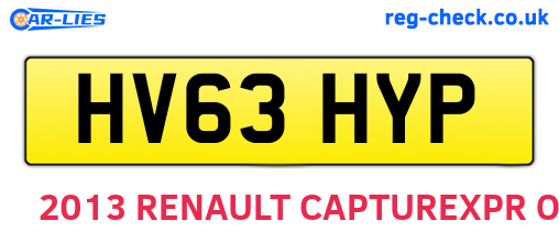 HV63HYP are the vehicle registration plates.
