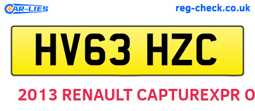 HV63HZC are the vehicle registration plates.