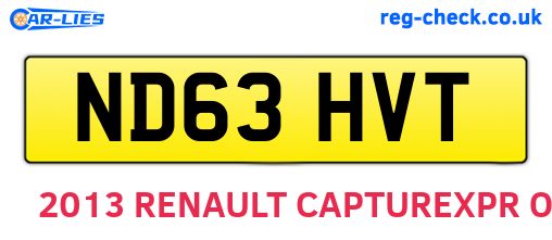 ND63HVT are the vehicle registration plates.