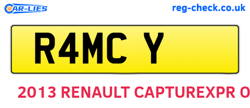 R4MCY are the vehicle registration plates.