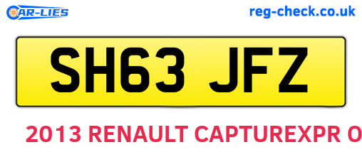 SH63JFZ are the vehicle registration plates.