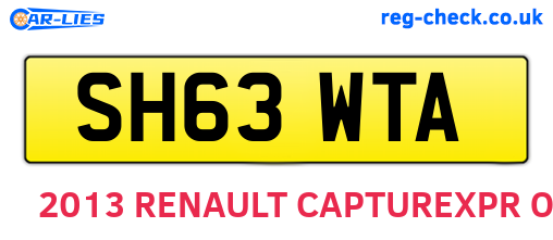 SH63WTA are the vehicle registration plates.