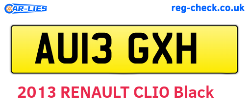 AU13GXH are the vehicle registration plates.