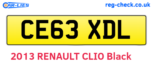 CE63XDL are the vehicle registration plates.