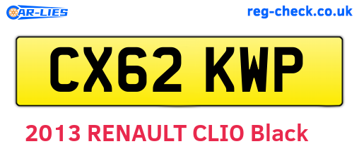 CX62KWP are the vehicle registration plates.
