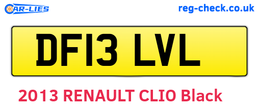 DF13LVL are the vehicle registration plates.