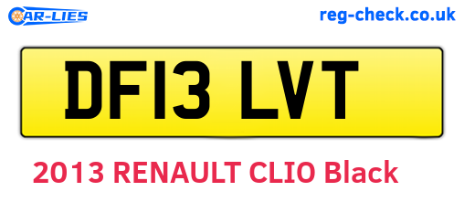 DF13LVT are the vehicle registration plates.
