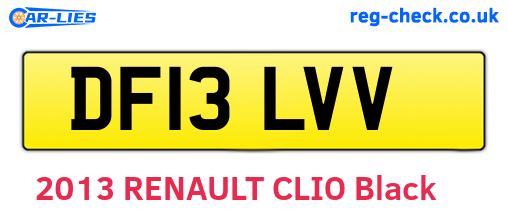 DF13LVV are the vehicle registration plates.
