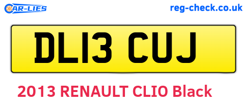 DL13CUJ are the vehicle registration plates.