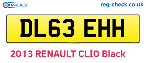 DL63EHH are the vehicle registration plates.