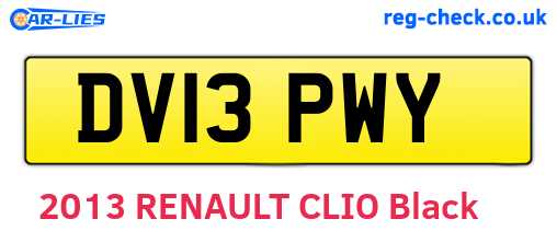 DV13PWY are the vehicle registration plates.