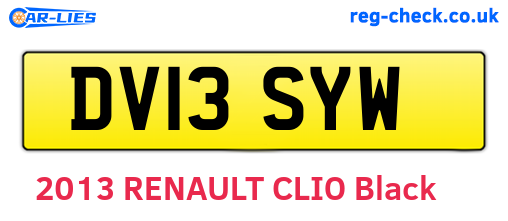 DV13SYW are the vehicle registration plates.