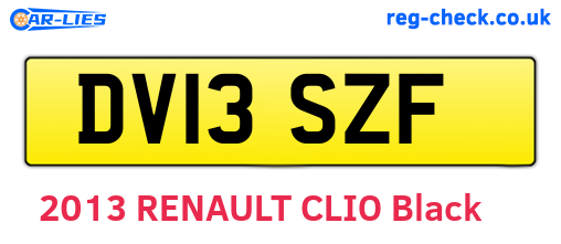 DV13SZF are the vehicle registration plates.