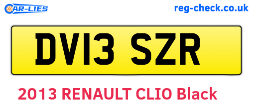 DV13SZR are the vehicle registration plates.