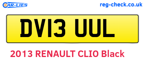 DV13UUL are the vehicle registration plates.